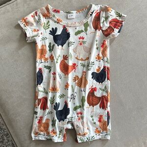 ⭐️5/$25⭐️ Colorful Chicken Print Baby Romper